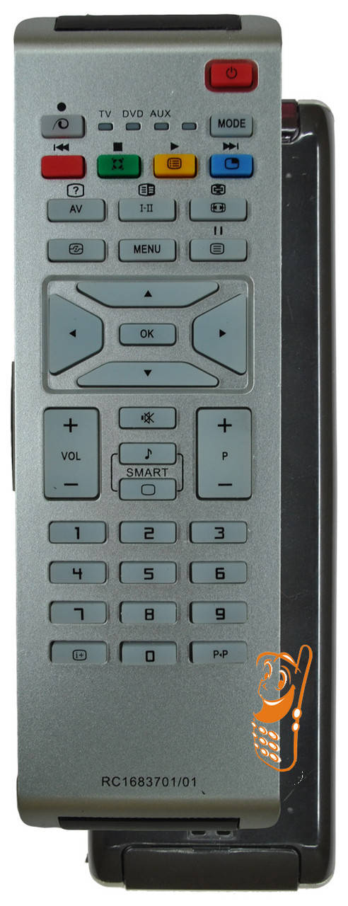 

Пульт Philips RC-1683701/01 - пульт для телевизора Philips, Светло-серый