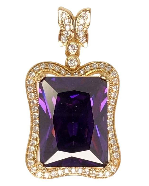 

Кулон Xuping Позолота 18K "Крупный Фиолетовый Кристалл в Фигурной Оправе с Инкрустацией Цирконий"