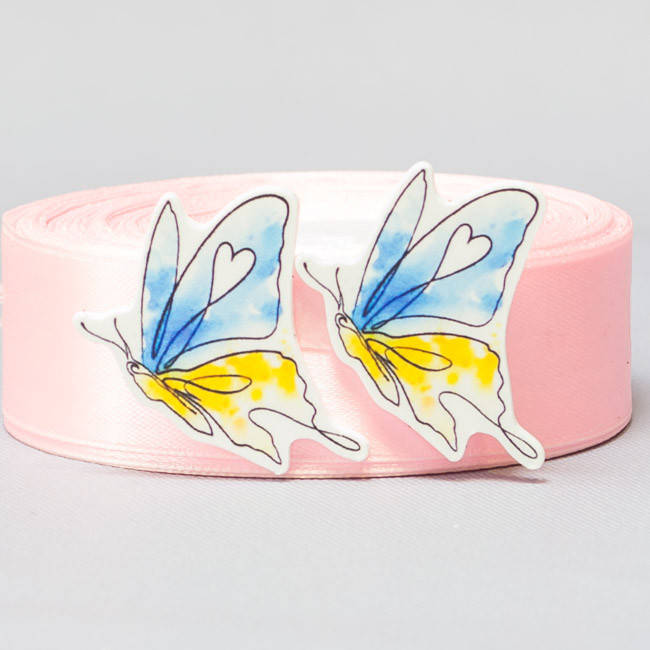 

Кабошон Серединка Бабочка желто-голубая акварель