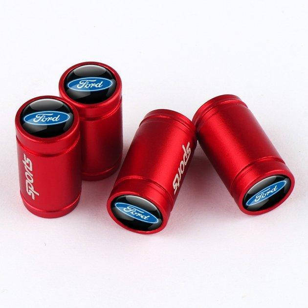 

Колпачки на ниппель с лого Ford Alitek Sports Red Форд, 4 шт