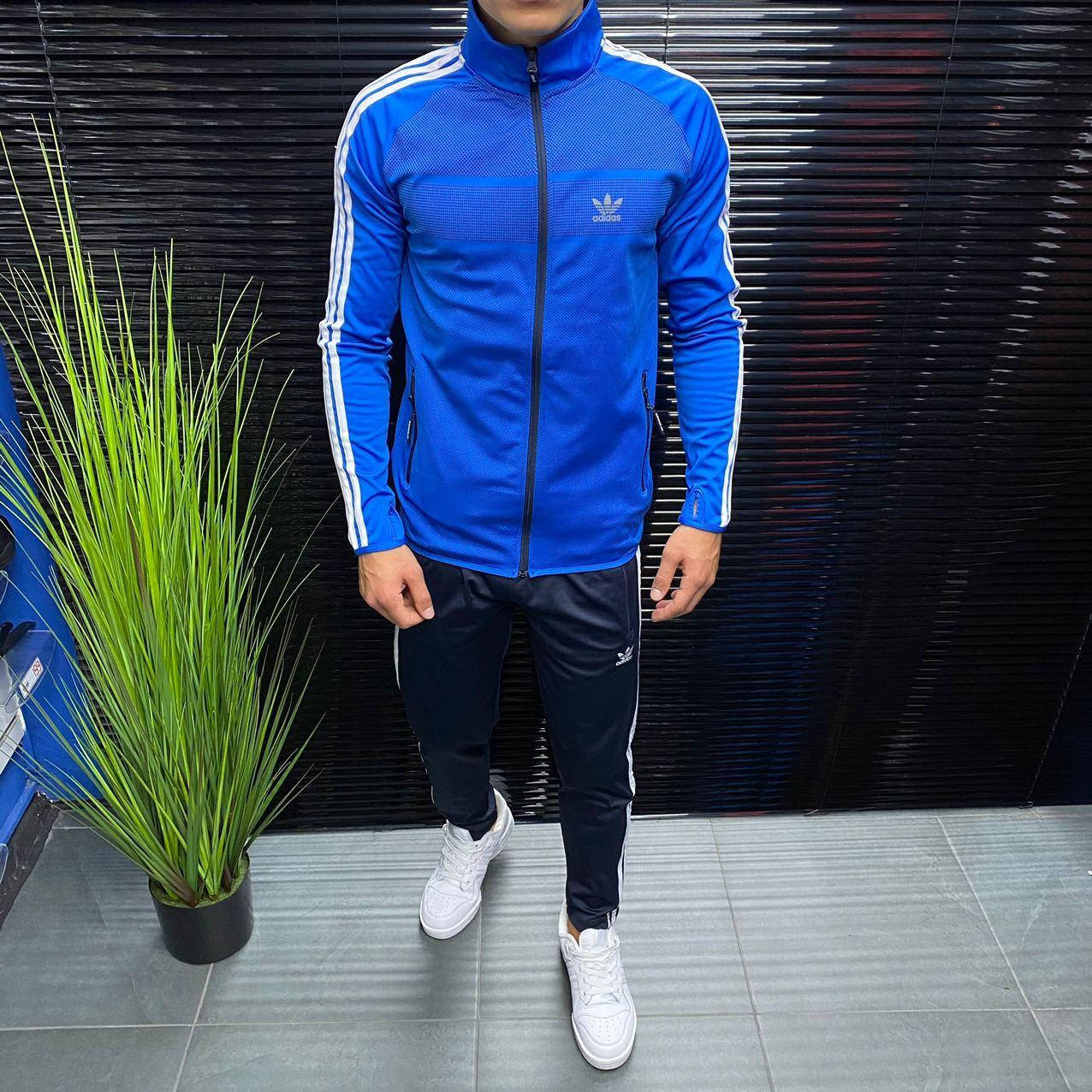 

Мужской спортивный костюм ADIDAS (синий с чёрным) 1:1 оригинал. L