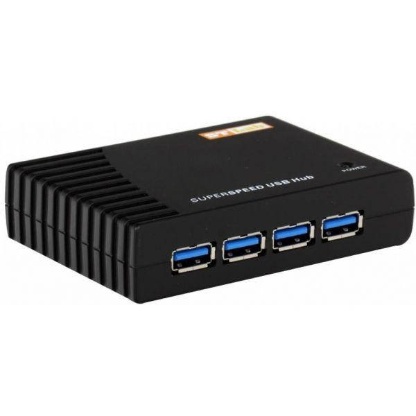 

Хаб-юсб 3.0 STLab U-540, 4 ports с блоком питания черный (код 596165)