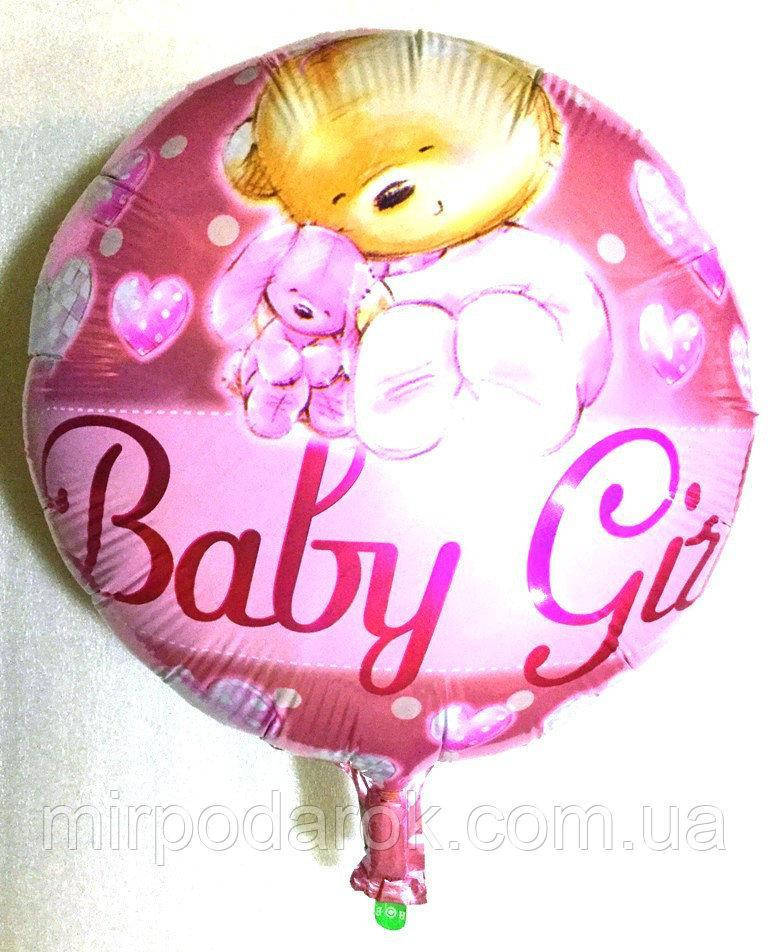

Шар фольгированный круглый BABY girl, Разные цвета