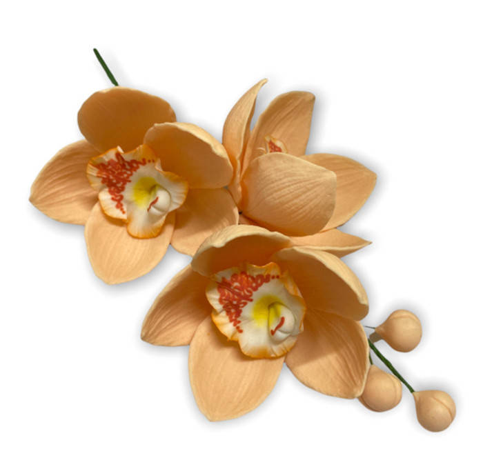 

Цукрова прикраса для кондитерських виробів Гілочка орхідеї Персиковий