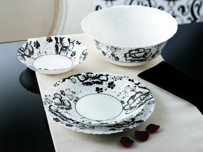 

Сервиз столовый Luminarc Alcove Black H2416 19 предметов, Белый