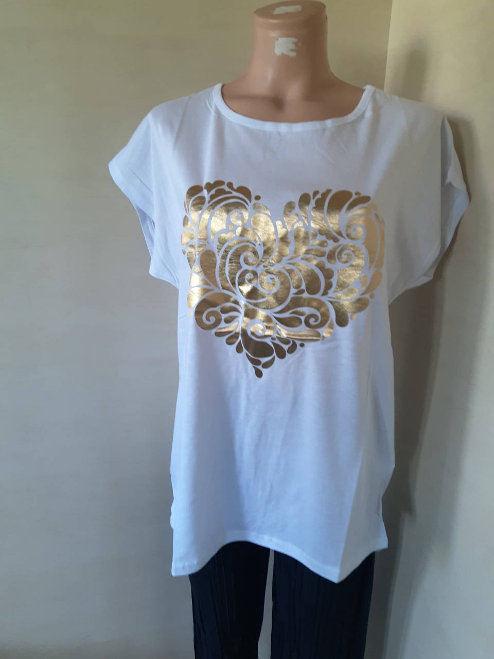 

Нарядная Женская футболка большие размеры 52 - 58, Белый