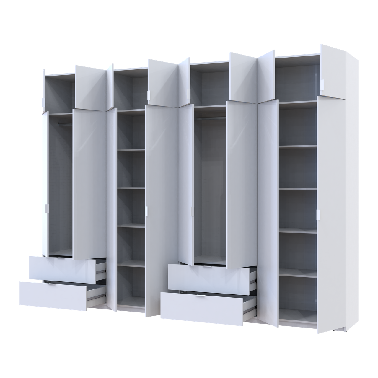 Розпашна Шафа для одягу Doros Лукас Білий 4+4 ДСП 320х50х240 (42005126) 2