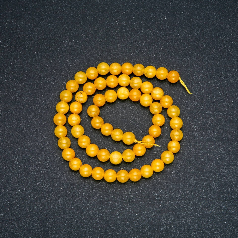 

Бусины на нитке Цитрин (им.) гладкий шарик d-6мм L-38см +-