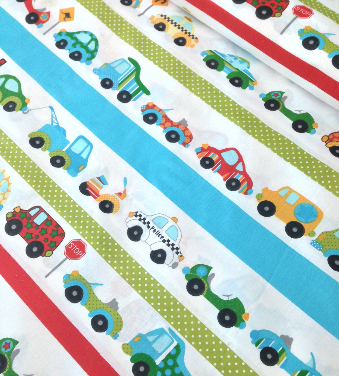 

Хлопковая ткань польская машинки с полосками разноцветными (0277), Разные цвета