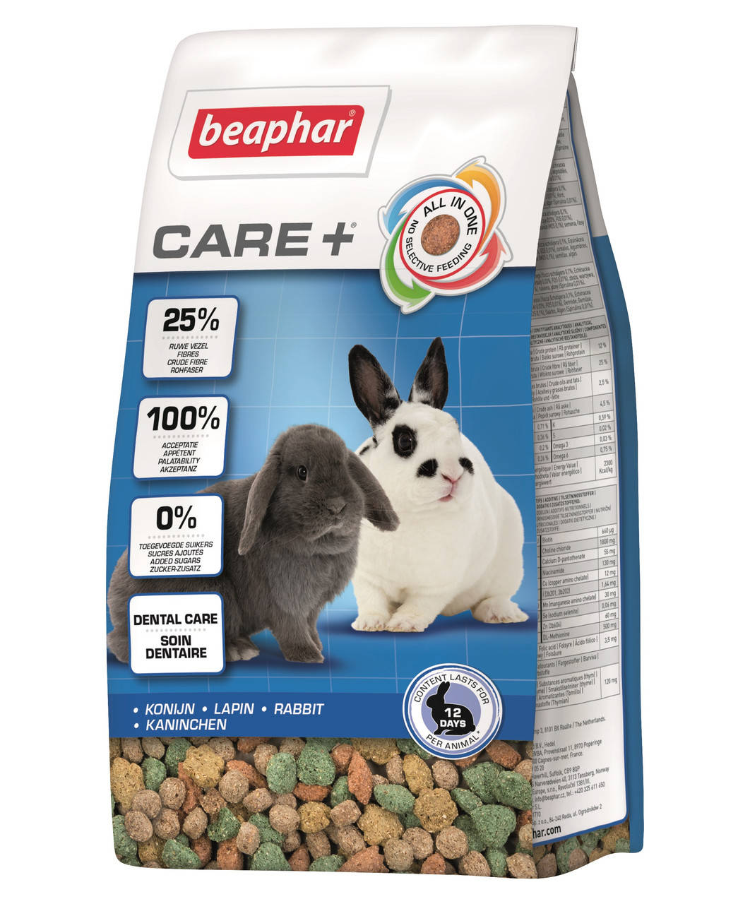 

Полноценный корм супер-премиум класса для кроликов CARE+ Rabbit, 1,5 кг. Beaphar