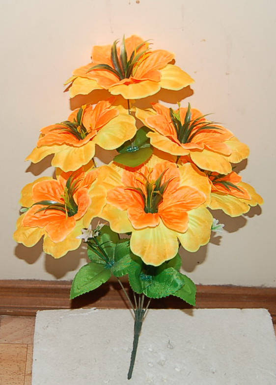 

М-625 Мальва с рюшкой 6 голов 40х13 см