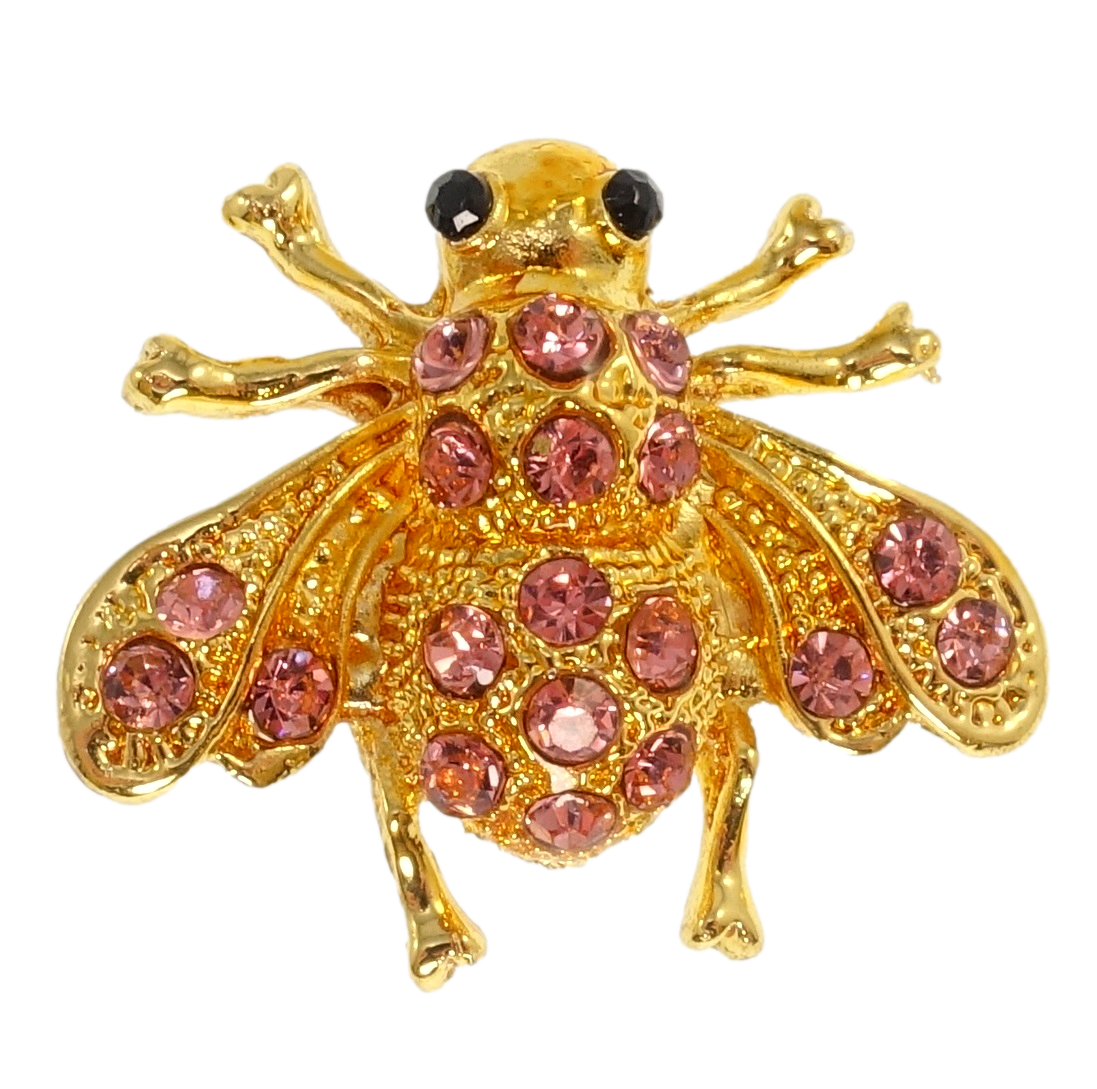 

Брошь "Пчела с розовыми стразами"