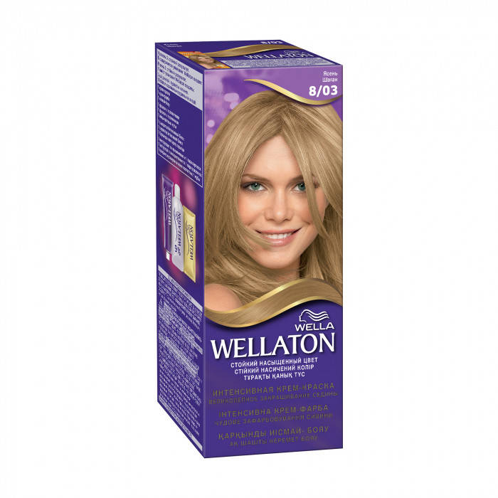 

Стойкая крем-краска для волос Wella Professionals Wellaton 8/03 Ясень