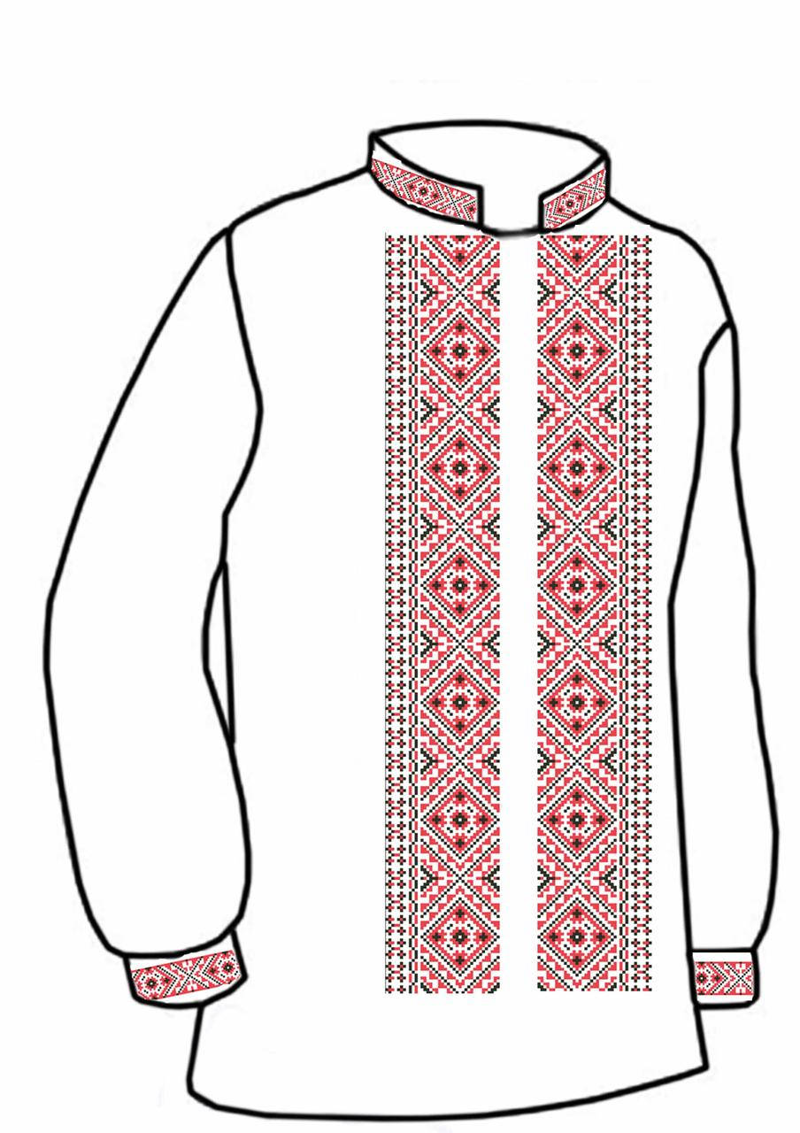 

Чоловіча сорочка - вишиванка, заготовка для вишивки бісером або нитками №18