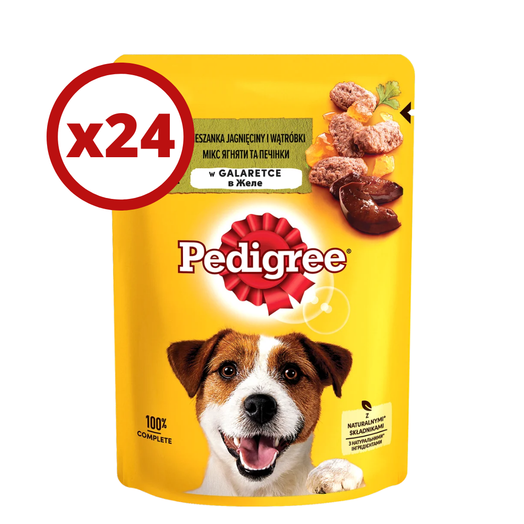 

Pedigree паучи для собак 100г*24шт (ягненок и печень)