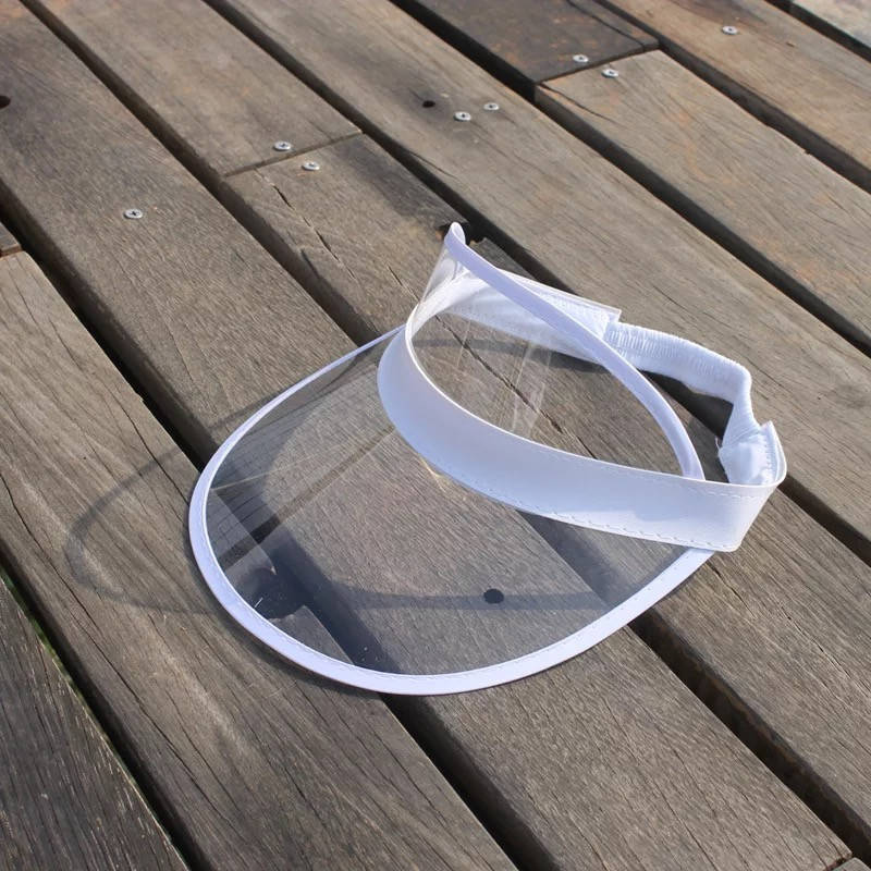 

Женский пластиковый прозрачный козырёк лого брендированный козырёк белый