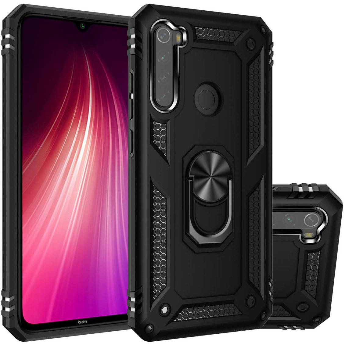 

Чехол для Xiaomi Redmi Note 8t противоударный с кольцом с подставкой чехол на сяоми редми нот 8т черный
