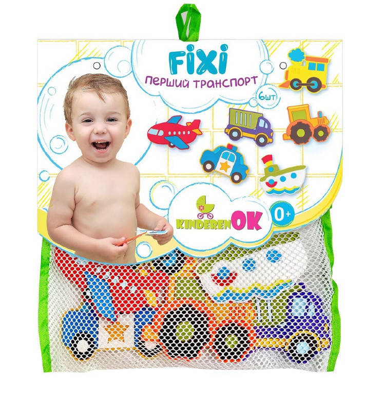 

Набор игрушек для купания на присосках "KINDERENOK" ПЕРВЫЙ ТРАНСПОРТ 010416, Time Toys