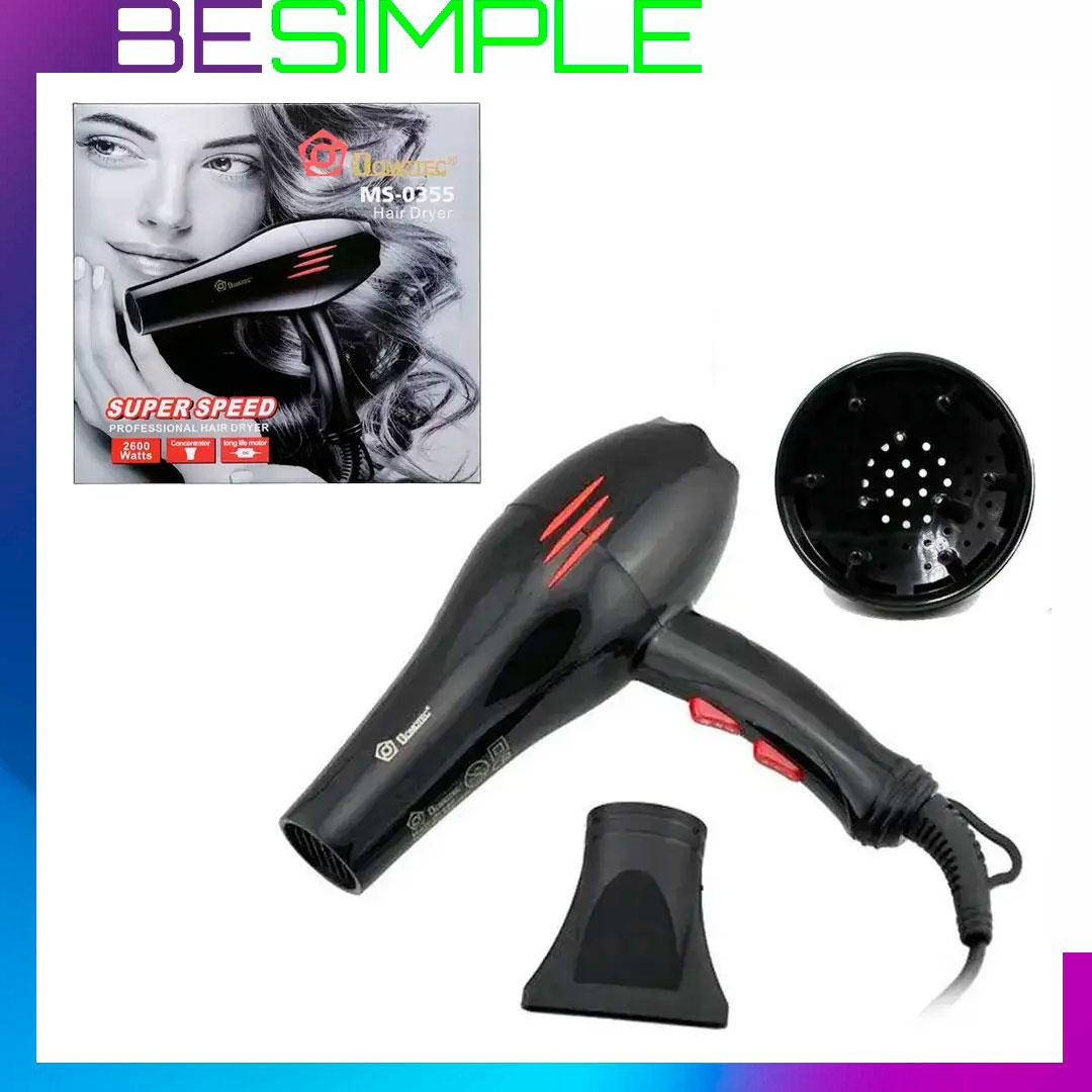 

Профессиональный фен для сушки и укладки волос с диффузором 24x21x9 см MS 0355 / Мощный фен для волос