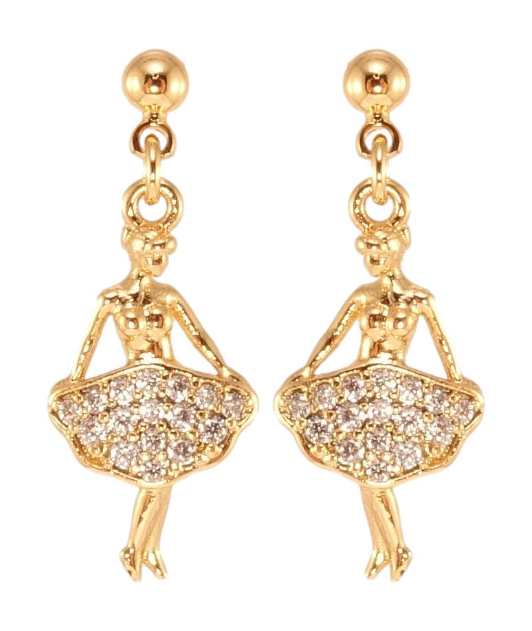 

Серьги Xuping Позолота 18K подвески на гвоздиках (пусеты) "Танцовщицы"