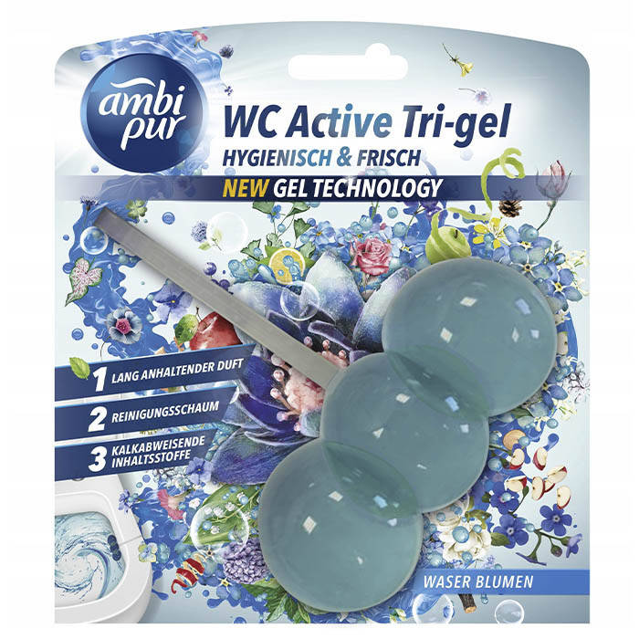 

Туалетный блок для унитаза Ambi Pur WC Active Wasser Blumen 45 г