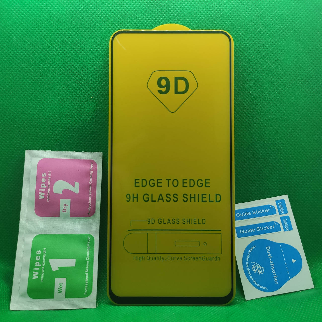 

Защитное стекло для Realme 6 PRO Full Glue 9D 9H на весь экран телефона клей по всей поверхности, Черный