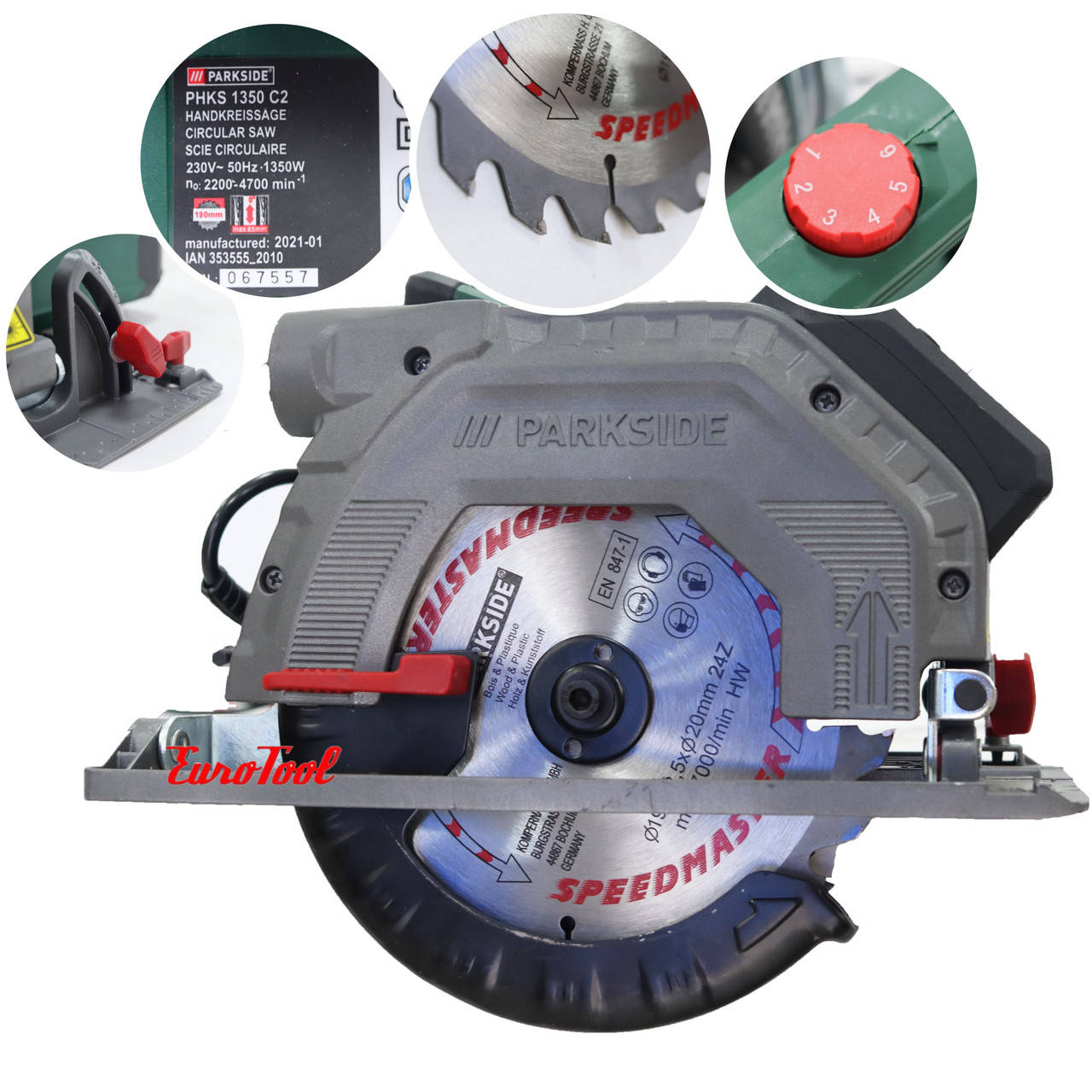 

Дисковая циркулярная пила,паркетка с лазером PARKSIDE PHKS 1350 C2
