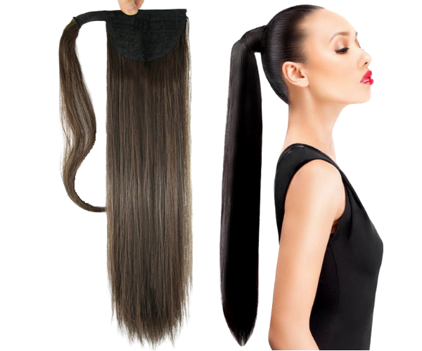 

Хвост накладной прямой 65 см. Хвост на ленте ТЕРМО. Шиньон