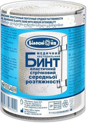 

Бинт эластичный средней растяжимости 5,0м х 8см "Білосніжка"