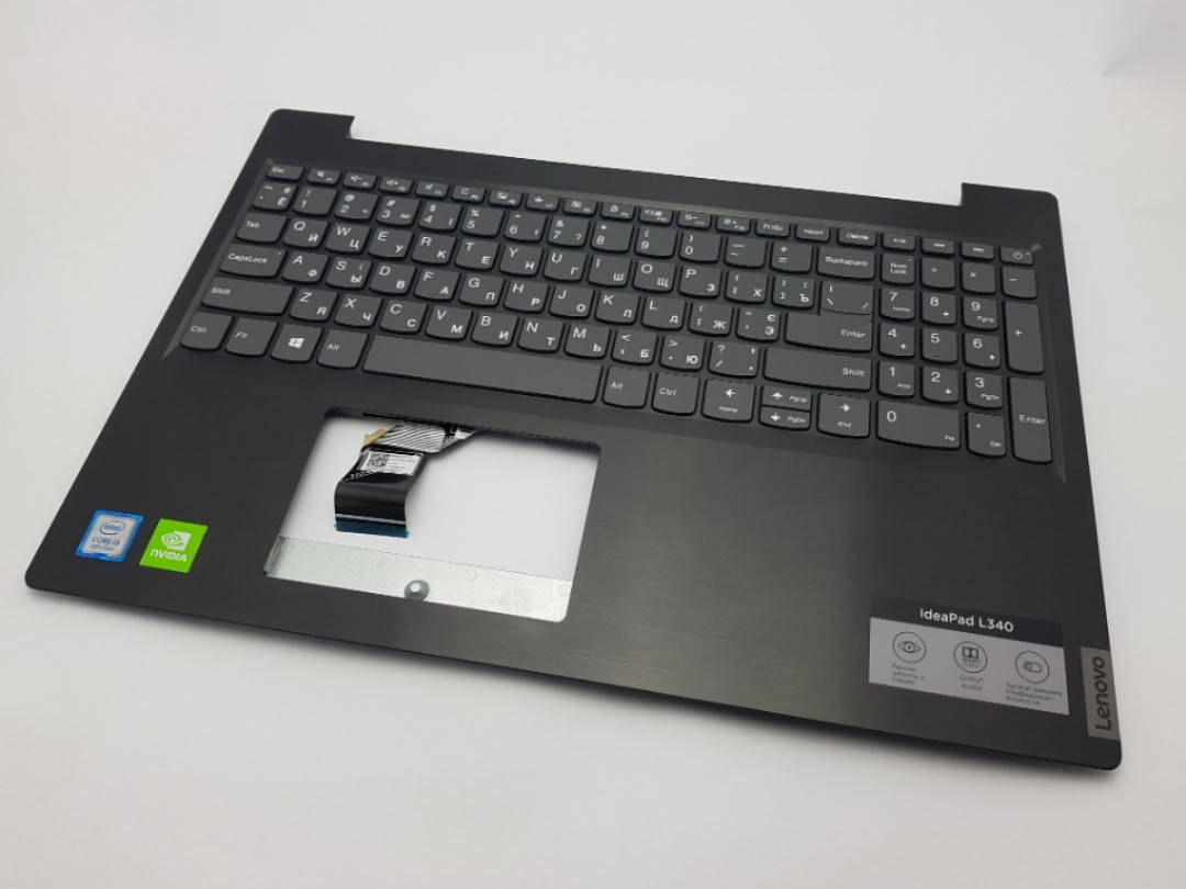 

С дефектом. Верхний корпус Lenovo L340-15 черный с разборки (нерабочая клавиатура)