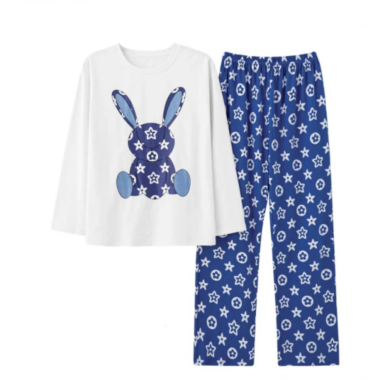 

Парная хлопковая пижама для женщин с принтом Зайки 1232 S