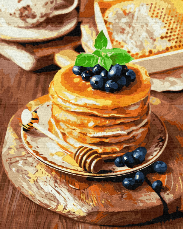 

Набір для розпису по номерах. "Медові панкейки" 40х50см