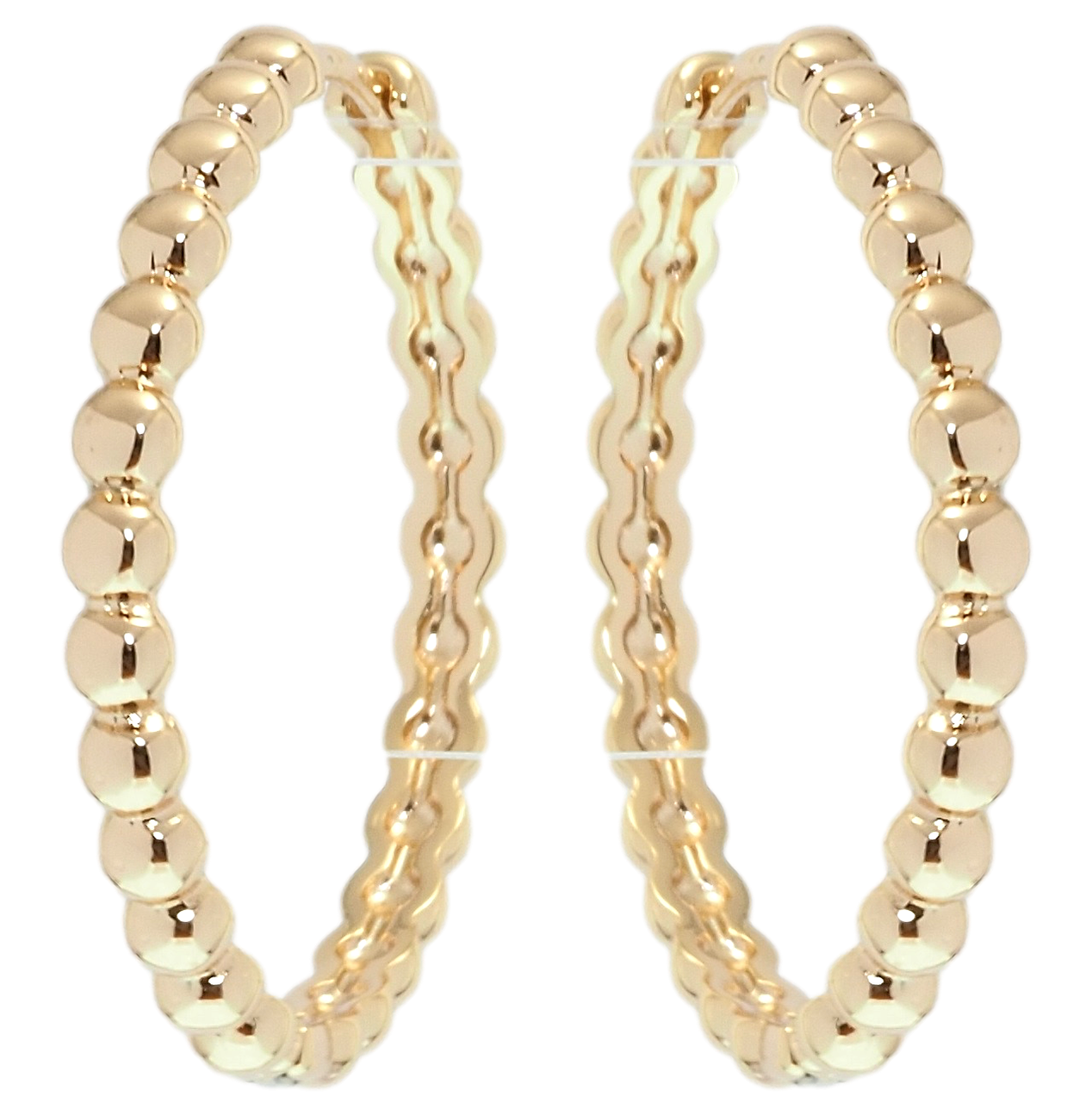 

Серьги XP Позолота 18К кольца (конго) "Дорожки шариков" ø 3см