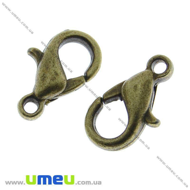 

Замок-карабин, 14х8 мм, Античная бронза, 1 шт (ZAM-012292)