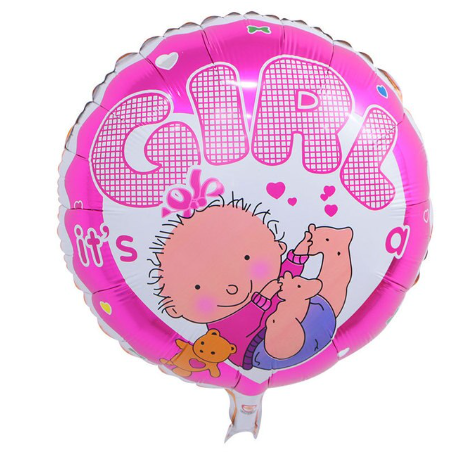 

Кулька 18" круг фольгована на виписку для дівчинки "It's a Girl" Китай малюнок шт.