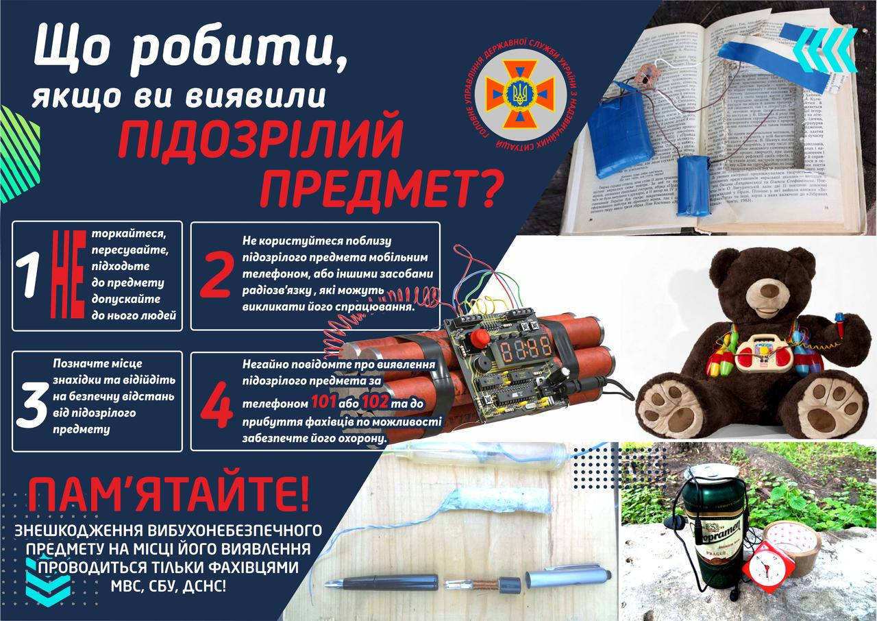 

Плакат "Підозрілі предмети"