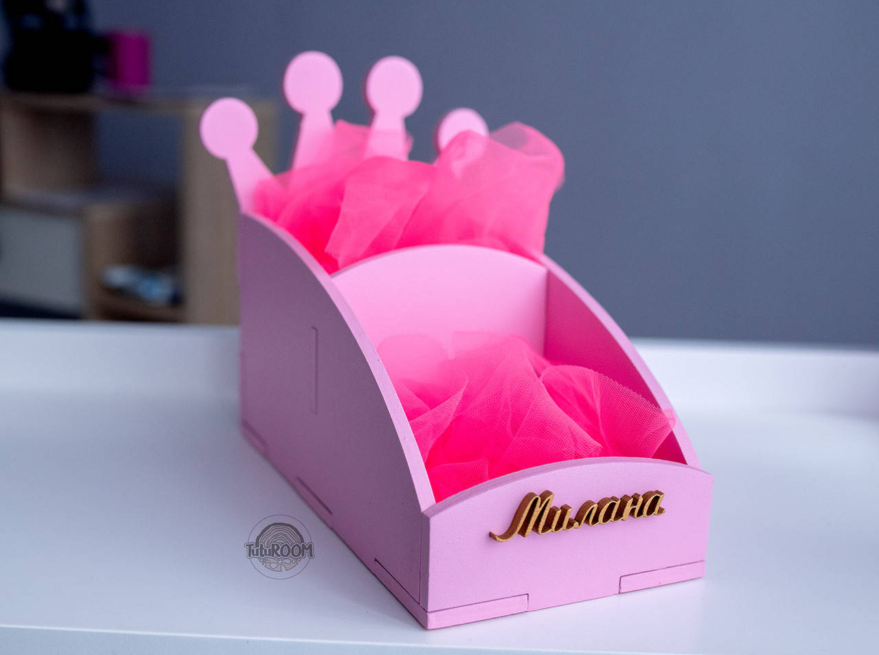 

Коробочка для заколок, органайзер именной для резинок, подарок девочке