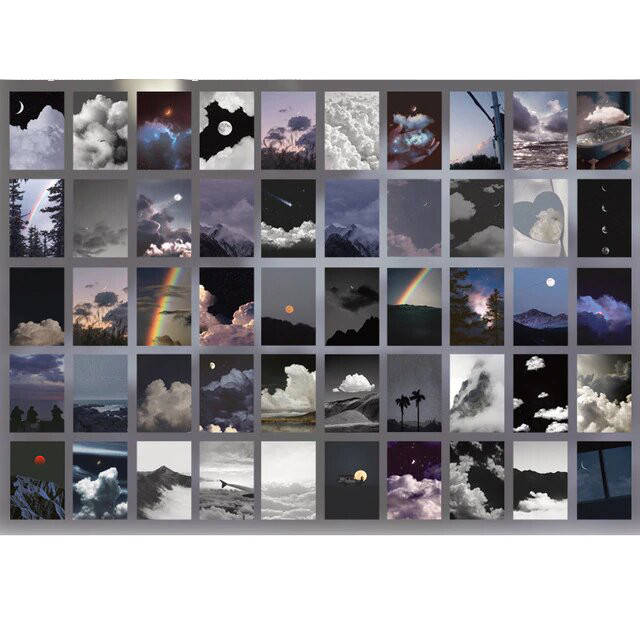 

Мини стикербук на 50 наклеек 4х6 см Ночь, Черный