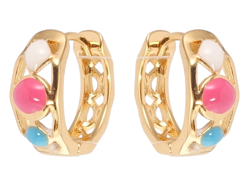 

Серьги Xuping Позолота 18K колечки "Декоративный орнамент с прокраской эмалью"