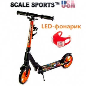 

Детский двухколесный самокат SCALE SPORTS (SS-15) Оранжевый + LED-фонарик