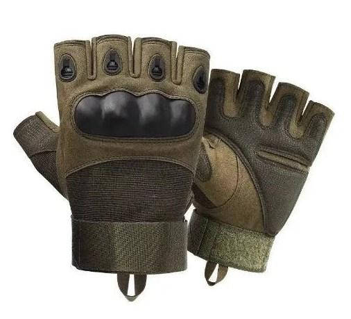 

Тактичні безпалі рукавички COMBAT кольору хакі, Хаки