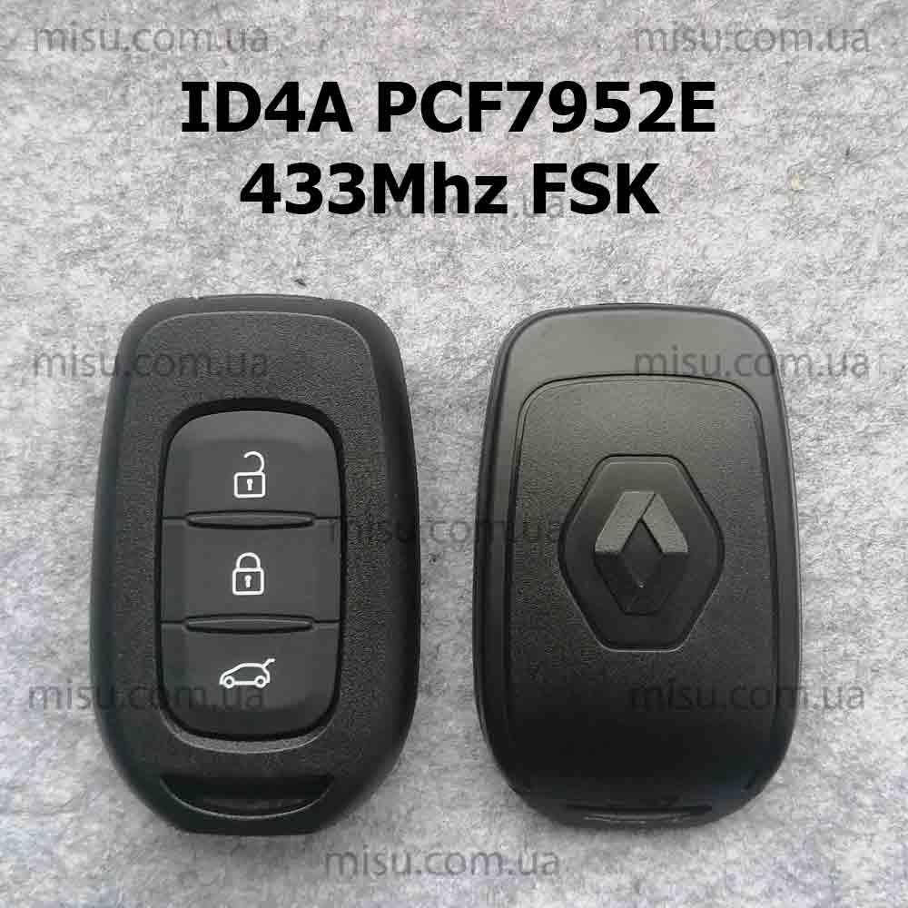 

Ключ Renault ID4A PCF7952E 433Mhz FSK 3 кнопки