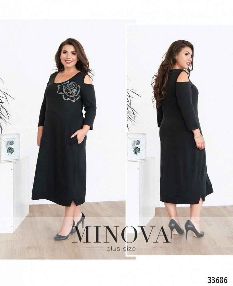 

Невероятное женское платье свободного кроя Ткань Трикотаж 50, 52, 54, 56 размер 50 54