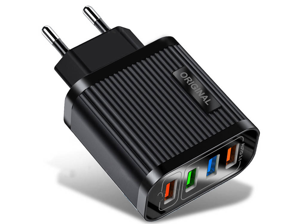 

Быстрая зарядка Rock Quick Charge 3.1A USB для iPhone 11 X samsung Xiaomi Черный