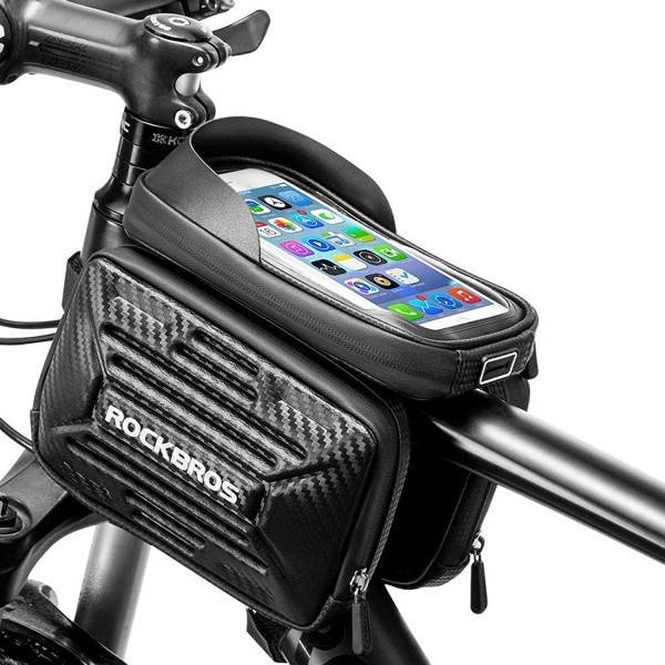 

ROCKBROS СУМКА ВЕЛОСИПЕДНАЯ НА РАМЕ ПОД СМАРТФОН 6,2 + КОРЗИНЫ БОКОВЫЕ CARBONLOOK