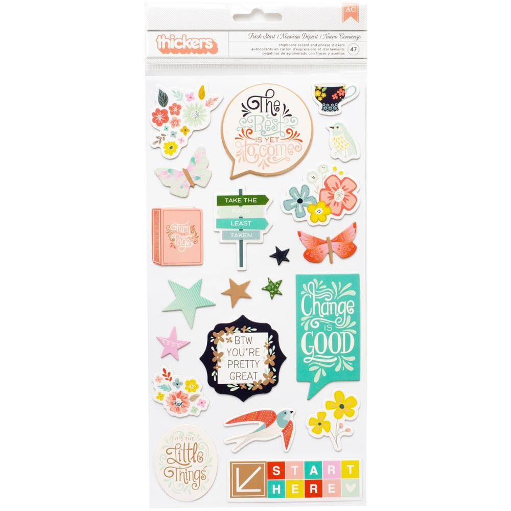 

Чіпборд - American Crafts - Turn The Page - Fresh Start - 47pcs