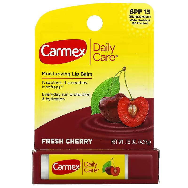 

Увлажняющий бальзам для губ Daily Care, Carmex, вишня, SPF 15, 4,25 г (США)