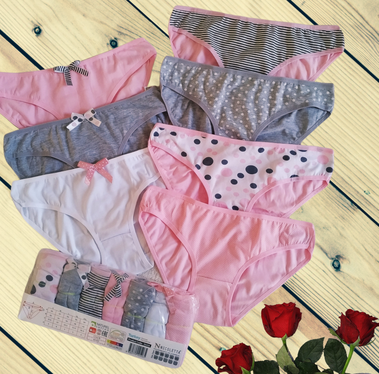 

Женские трусики набор недельки Nicoletta 7 шт в уп Размеры M L XL XXL XL