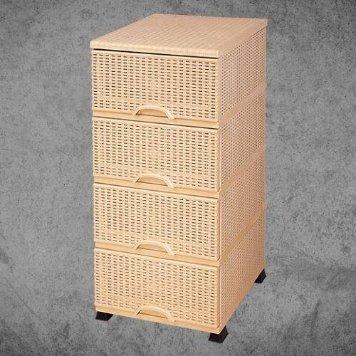 

Комод пластиковый ронанг бежевый 4 ящика 375х455х385 см Elif Plastik 301