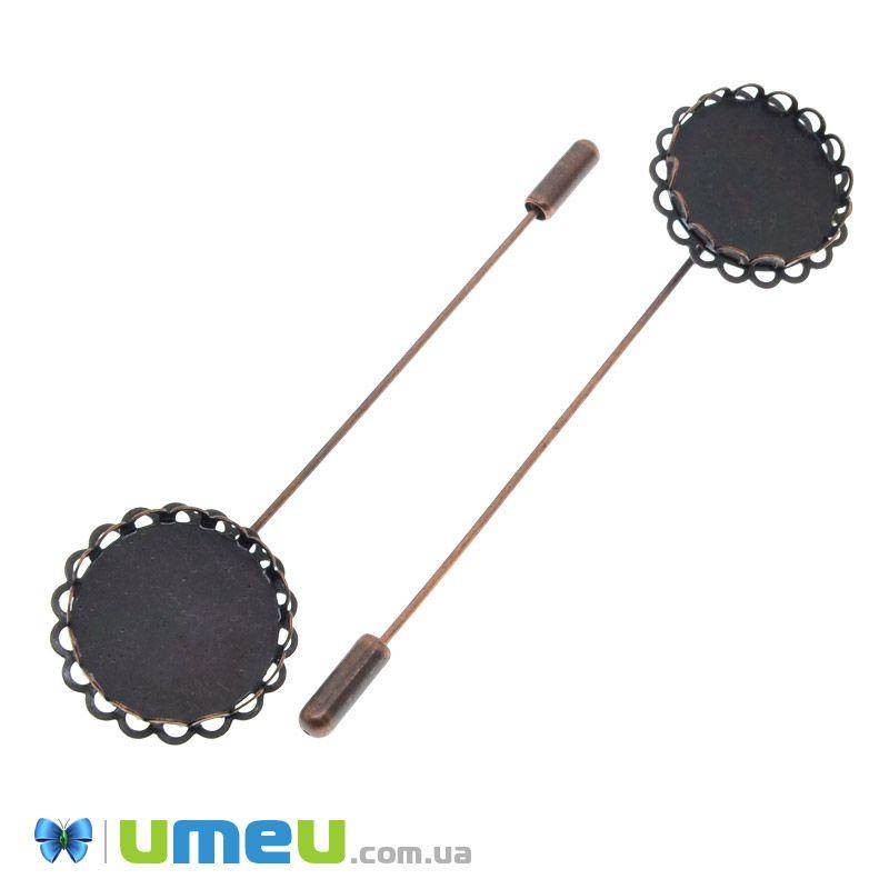 

Основа для броши с заглушкой, Под кабошон 20 мм, 85х24 мм, Медь, 1 шт (OSN-039236)